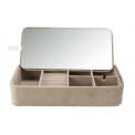 Jewellery box Tiringe, velvet, taupe, 24.5x12.5x5cm