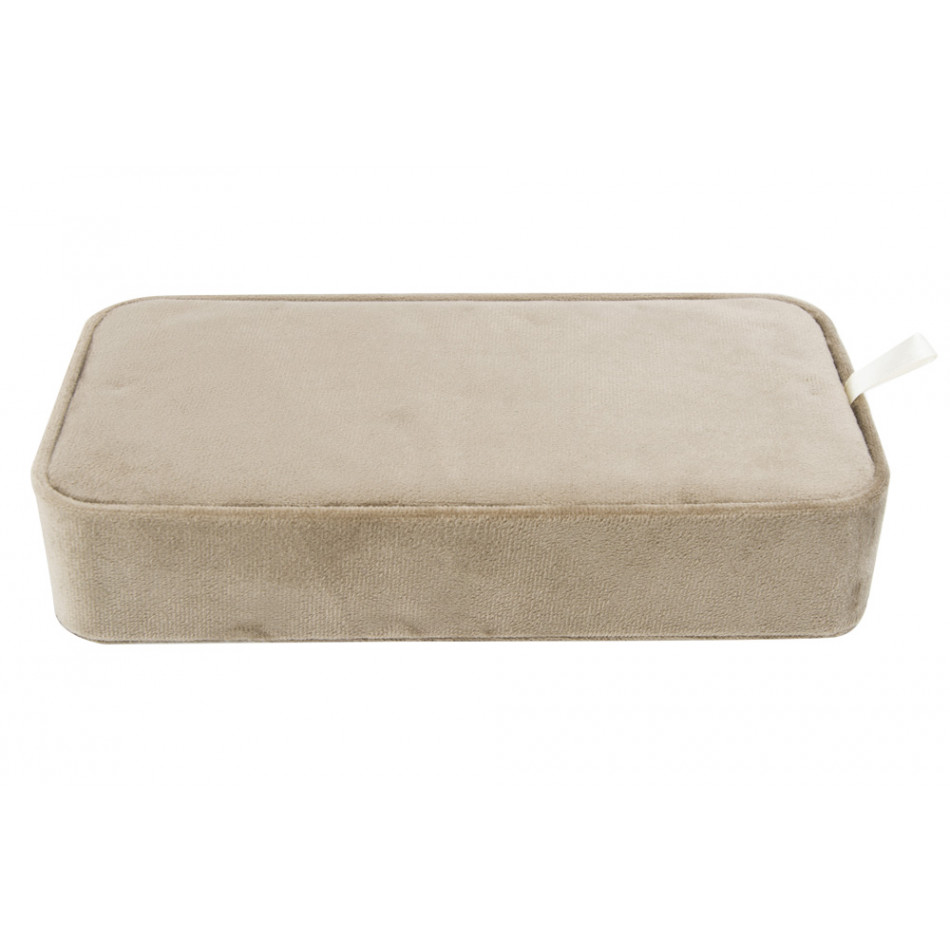 Jewellery box Tiringe, velvet, taupe, 24.5x12.5x5cm