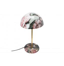 Table lamp Lofta, shiny brass plating, printing clear enamel