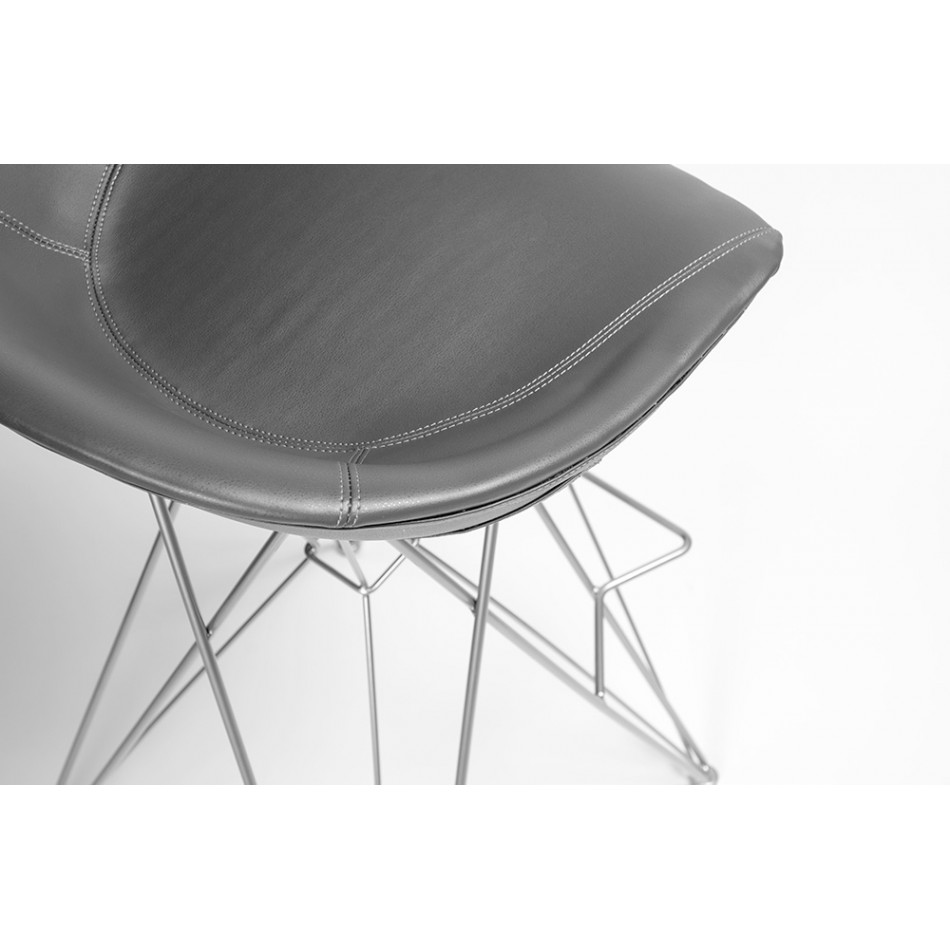 Bar chair Ella, graphite grey, H88.5cm, seat h 77cm
