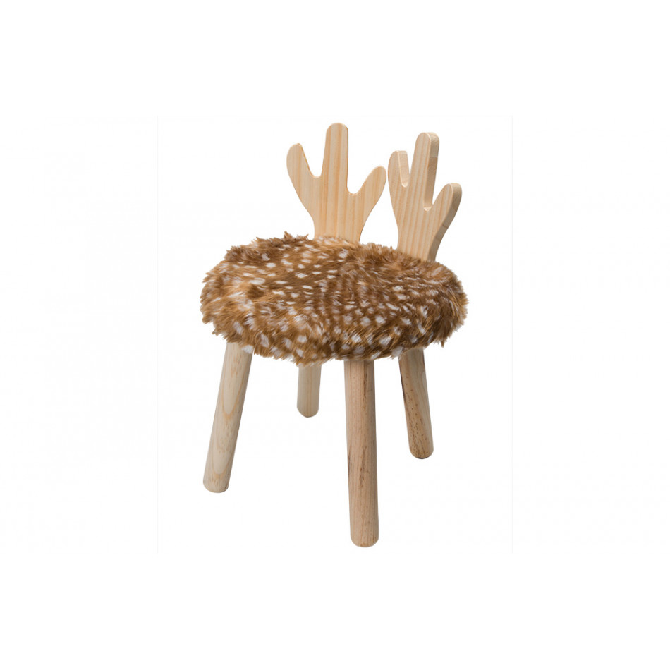 Chair Deer, brown,  D27, H38cm