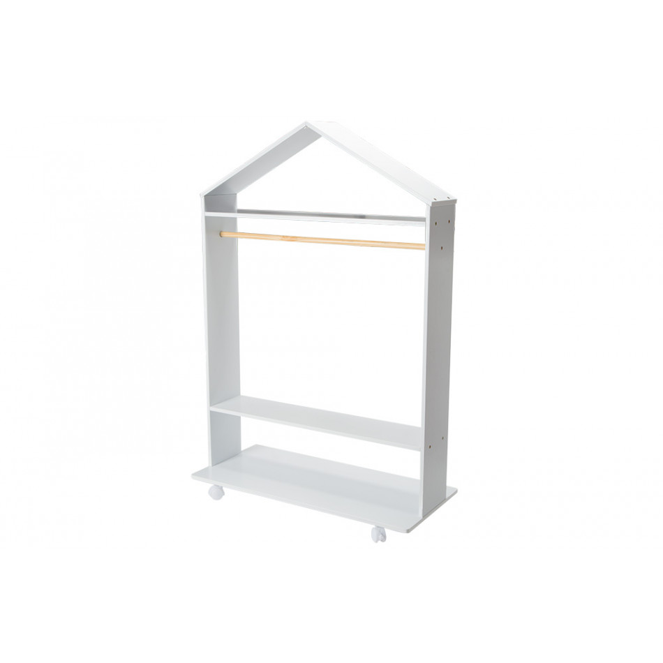 Shelf on wheels, white, 80.5x36x120cm