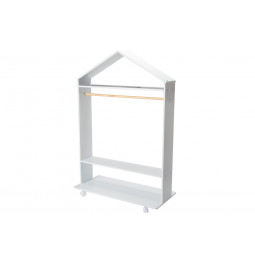 Shelf on wheels, white, 80.5x36x120cm