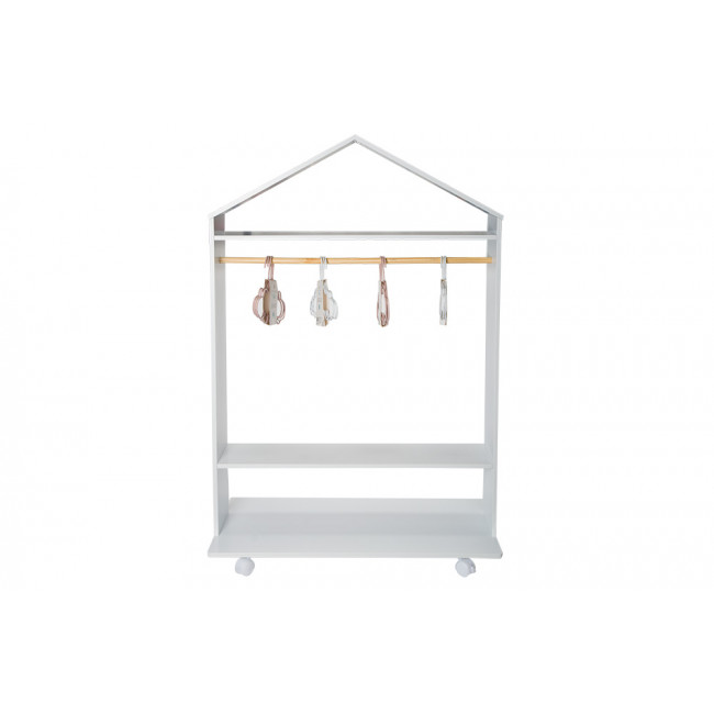Shelf on wheels, white, 80.5x36x120cm