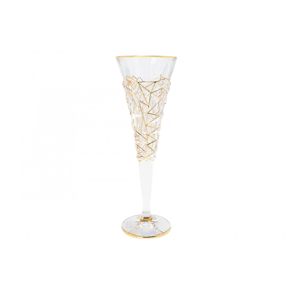 Crystal wine glass Glacier Golden, 200ml, H24xD8cm