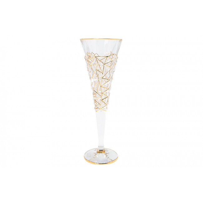 Crystal wine glass Glacier Golden, 200ml, H24xD8cm