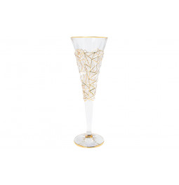 Crystal wine glass Glacier Golden, 200ml, H24xD8cm