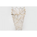Crystal vase Glacier with gold lines/rim lead,  30x14x11.5cm