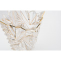 Crystal vase Glacier with gold lines/rim lead,  30x14x11.5cm