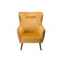 Armchair Dartford,velvet,yellow gold,100x75x83cm, seat h40cm