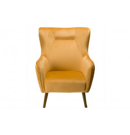 Armchair Dartford,velvet,yellow gold,100x75x83cm, seat h40cm