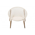 Armchair macrame Raina, white, H83x85x89cm