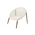 Armchair macrame Raina, white, H83x85x89cm