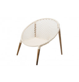 Armchair macrame Raina, white, H83x85x89cm
