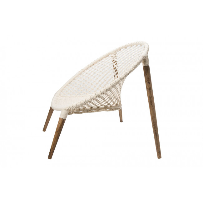 Armchair macrame Raina, white, H83x85x89cm