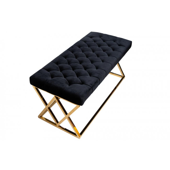 Скамья Eger, черная/ золотая, 99x45,5x46см