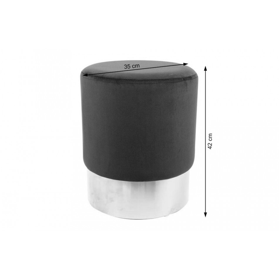 Stool Noto, black/golden base, 35x42cm