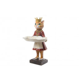 Decorative figure Female cat with crown, 16.5x15x29.5cm