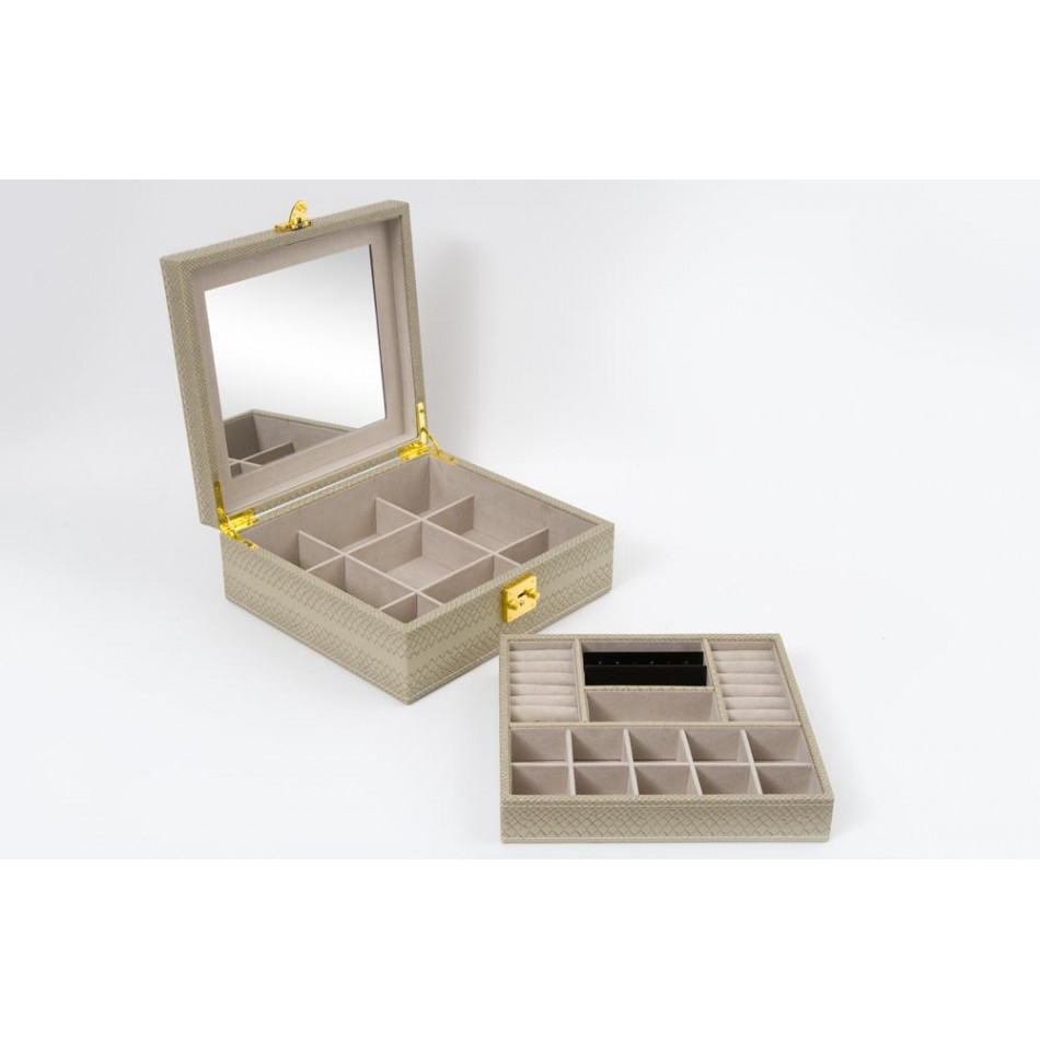 Jewellery box Hamilton, beige snake, 28x26x10.5cm