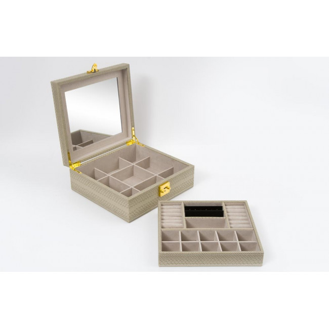 Jewellery box Hamilton, beige snake, 28x26x10.5cm