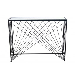 Console Bamberg M, mirror top, black, H70x90x25cm