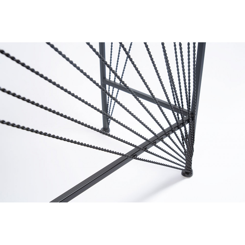 Console Bamberg M, mirror top, black, H70x90x25cm