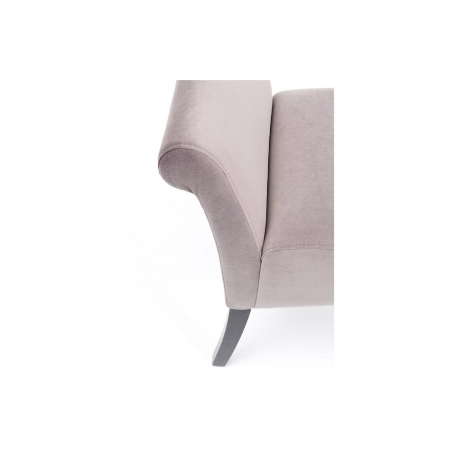 Bench Motley, velvet, grey colour, 62x107x38cm