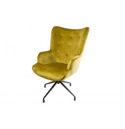 Armchair Dallas, velvet, gold, 103x75.5x70cm, seat h 50cm