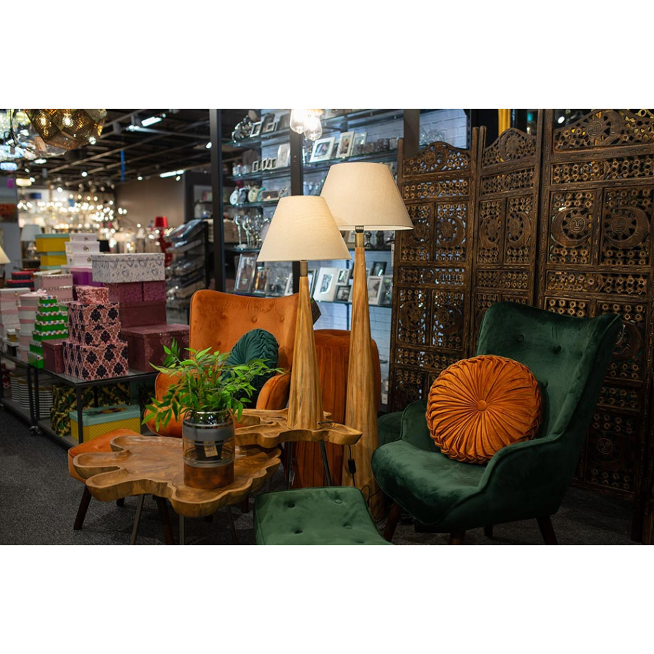 Floor lamp Moora with linen shade, E27 40W, H133.5x 20x20cm