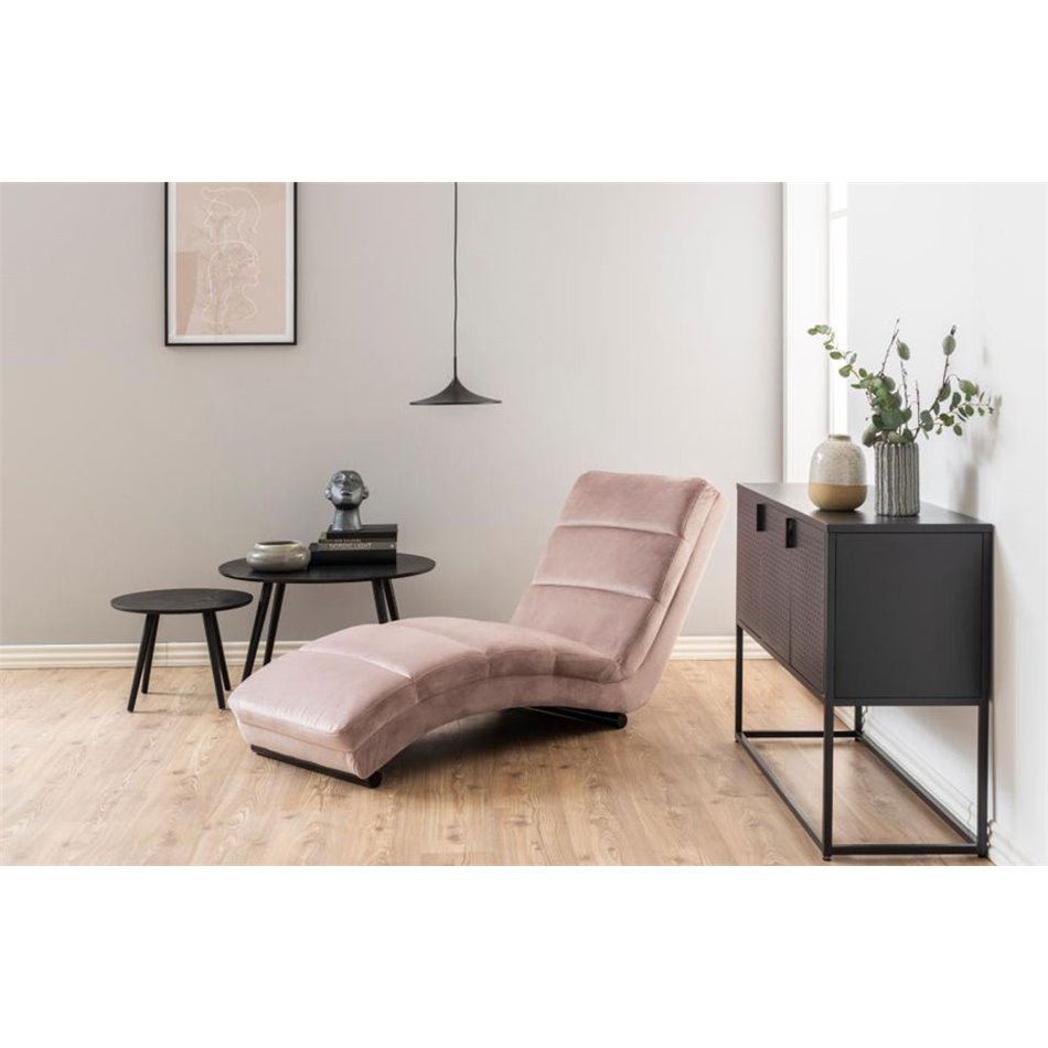 Chaise longue Slinky, dusty rose, 60x170x82cmx78cm
