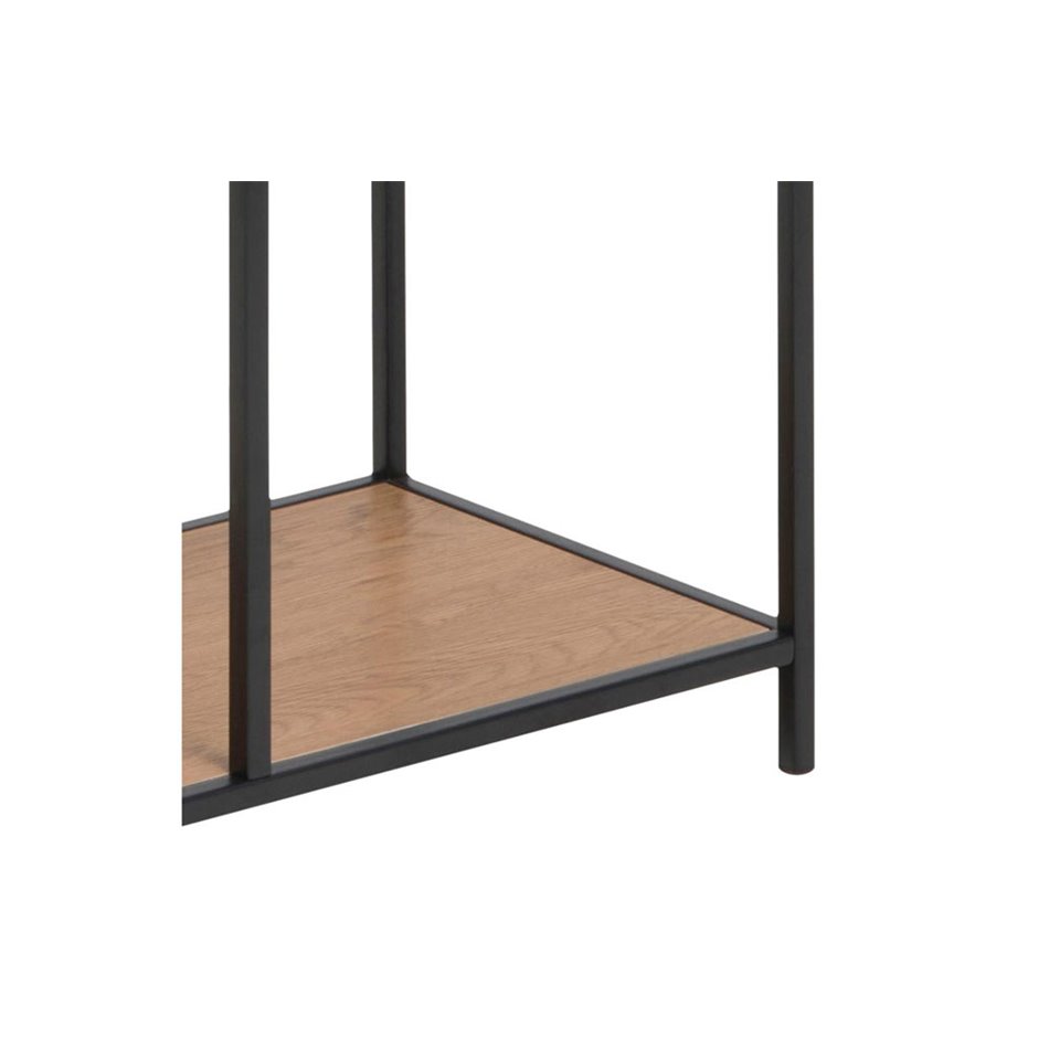 Bookcase Seaford x5, oak/black frame, 77x35x185cm