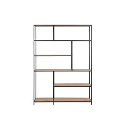 Bookcase Seaford, oak/black frame, 135x35x185cm