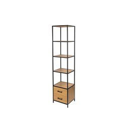 Bookcase Seaford, oak/black frame, 42x35x185cm