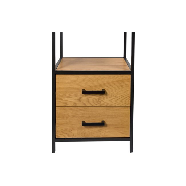 Bookcase Seaford, oak/black frame, 42x35x185cm