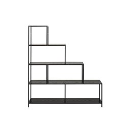 Bookcase Seaford II, ash/black frame,135x35x150cm