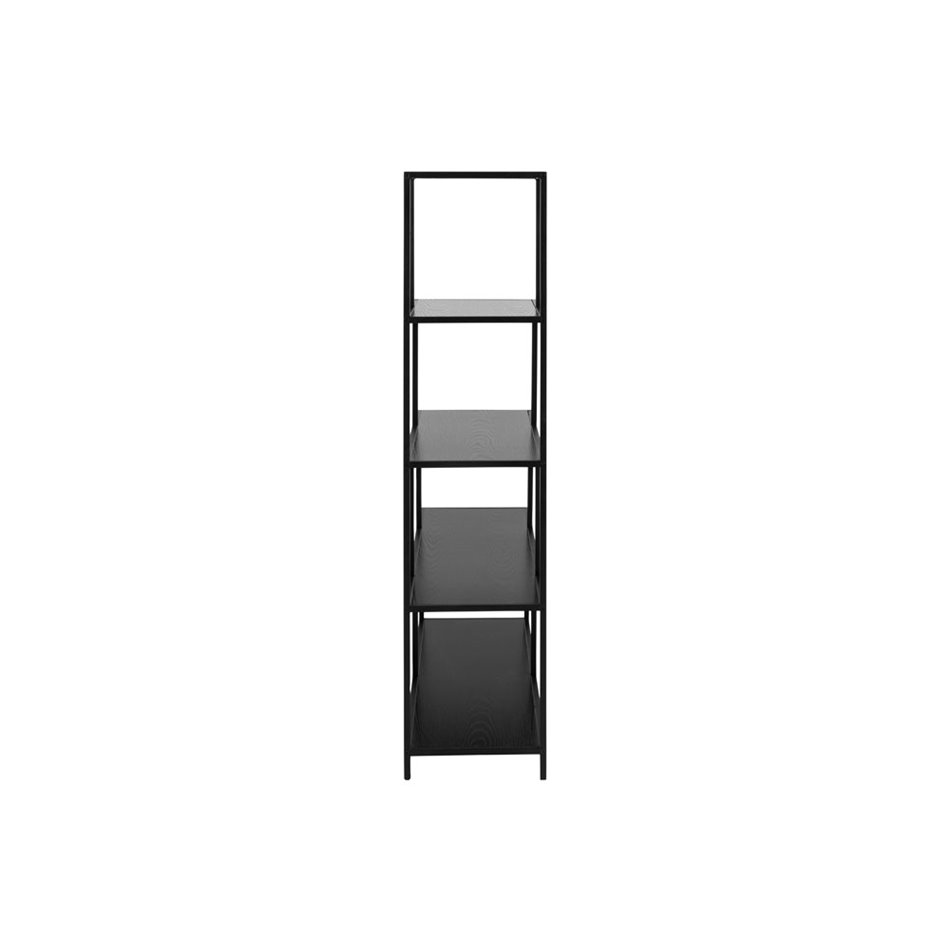 Bookcase Seaford II, ash/black frame,135x35x150cm
