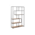 Bookcase Seaford x5, oak/black frame, 114x35x185cm