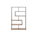 Bookcase Seaford x5, oak/black frame, 114x35x185cm