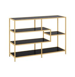 Bookcase Seaford, black/golden, 114x35x78cm