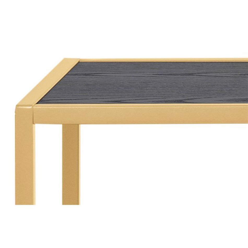 Bookcase Seaford, black/golden, 114x35x78cm