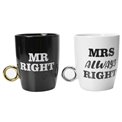 Mugs Mr Right and Mrs Always Right, 2set, 10x9cm,350ml