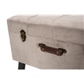 Bench Ferento L, taupe colour, velvet, 60x40x49cm
