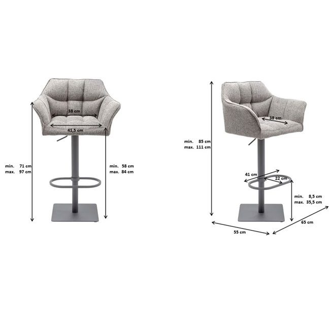 Bar stool Thinktank Base, H111x65x55cm