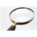 Brass 4 magnifier with resin handle brass finish, 25.5x10x3c