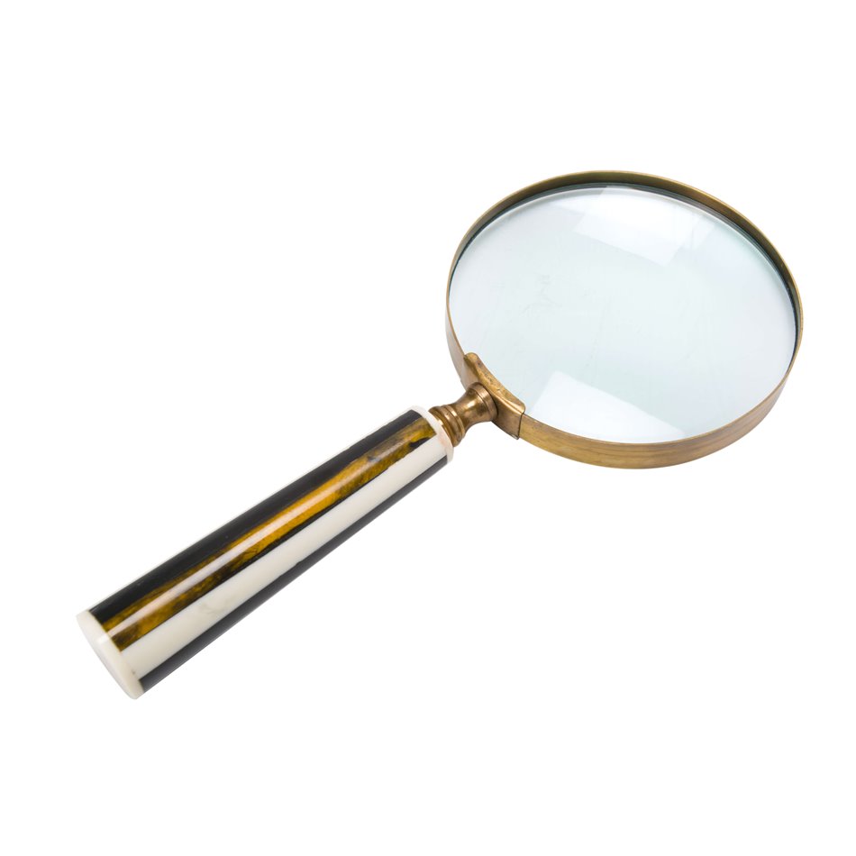 Brass 4 magnifier with resin handle brass finish,23x10x2.5cm