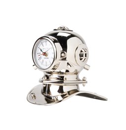 Aluminium Helmet table clock NKL finish, 21x18.8x20.5cm