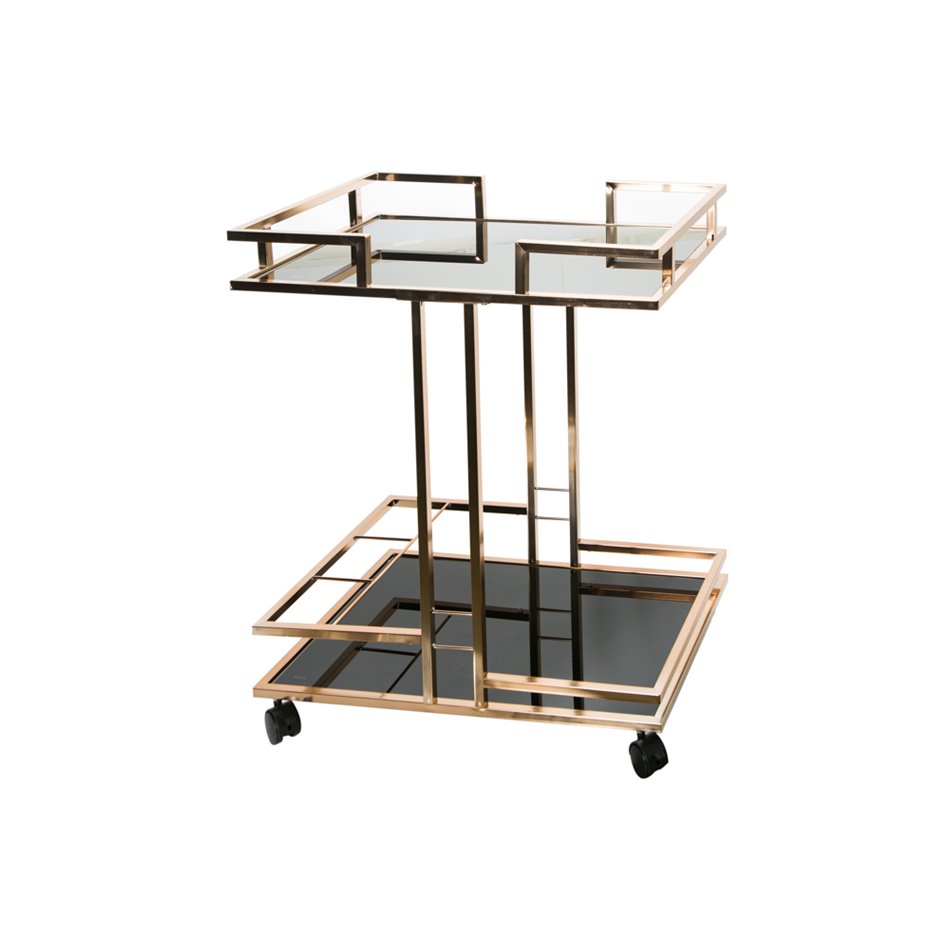 Serving trolley Manzor, black, 67x43x84cm