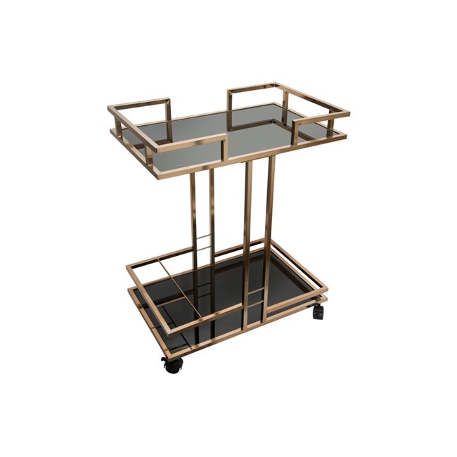 Serving trolley Manzor, black, 67x43x84cm