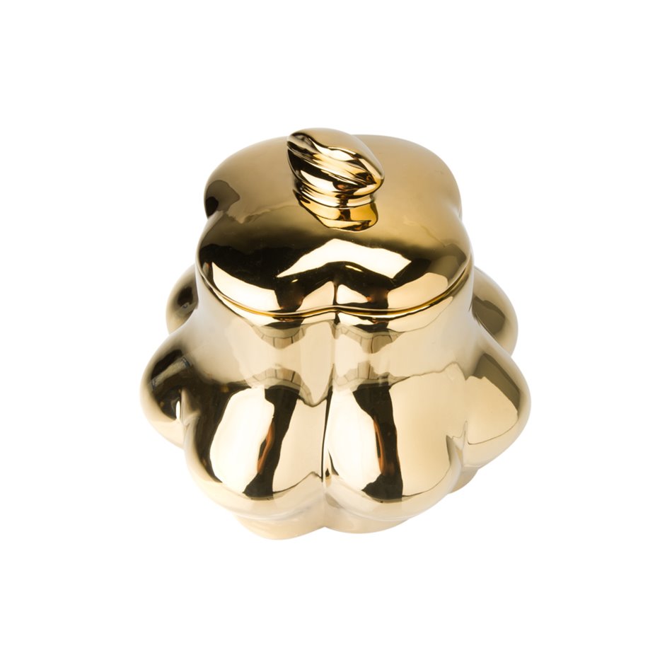 Storage jar Bottom, golden, D17cm