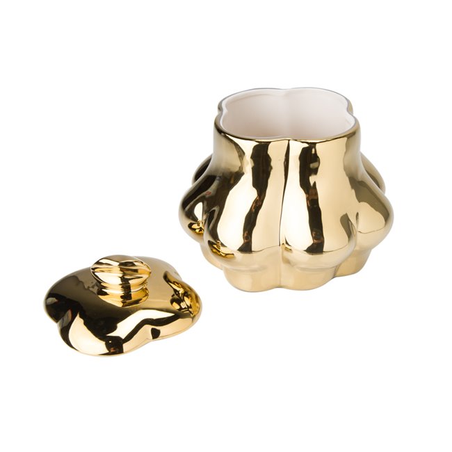 Storage jar Bottom, golden, D17cm
